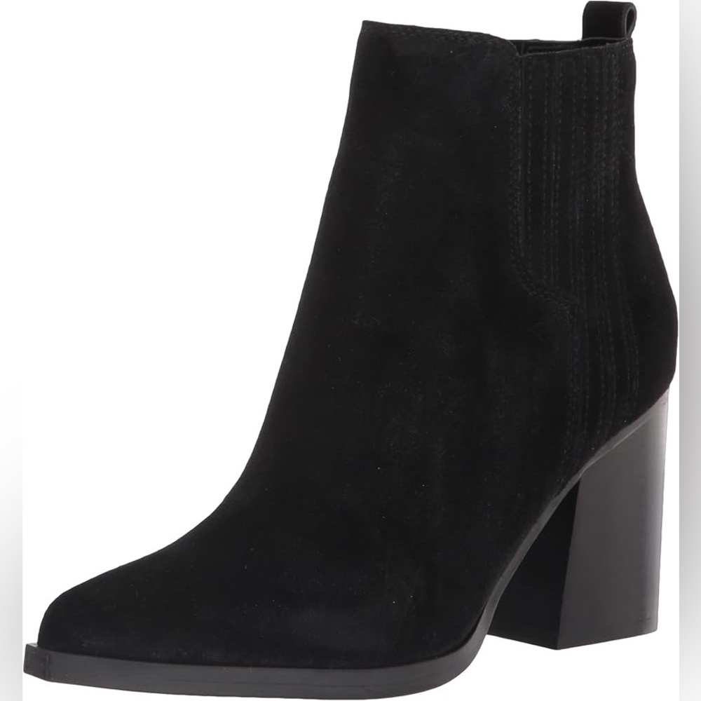EUC Marc Fisher Black Suede Booties | Size 9.5 | Block Heel Ankle Boots